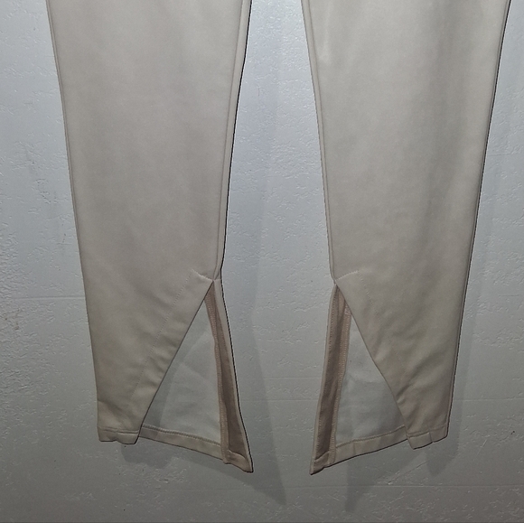 NWT ANTHRO' AVEC LES FILLES Faux Leather Slit Cream Pants - Picture 6 of 8